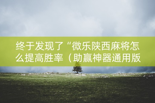 终于发现了“微乐陕西麻将怎么提高胜率（助赢神器通用版）