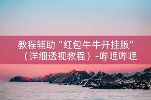教程辅助“红包牛牛开挂版”（详细透视教程）-哔哩哔哩