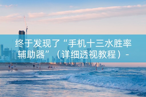 终于发现了“手机十三水胜率辅助器”（详细透视教程）-哔哩哔哩