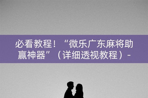 必看教程！“微乐广东麻将助赢神器”（详细透视教程）-哔哩哔哩