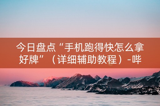 今日盘点“手机跑得快怎么拿好牌”（详细辅助教程）-哔哩哔哩