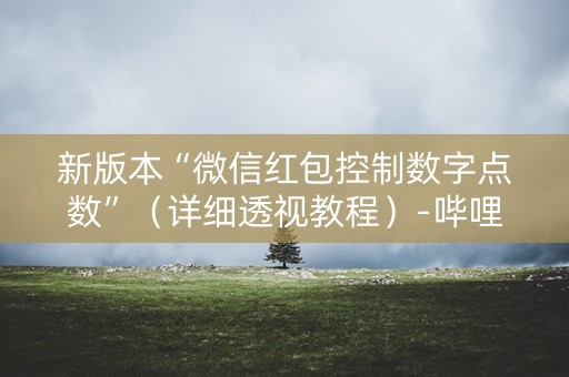新版本“微信红包控制数字点数”（详细透视教程）-哔哩哔哩