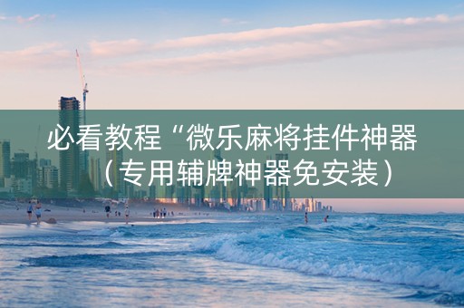 必看教程“微乐麻将挂件神器（专用辅牌神器免安装）