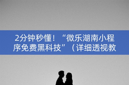 2分钟秒懂！“微乐湖南小程序免费黑科技”（详细透视教程）-哔哩哔哩