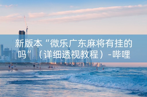 新版本“微乐广东麻将有挂的吗”（详细透视教程）-哔哩哔哩