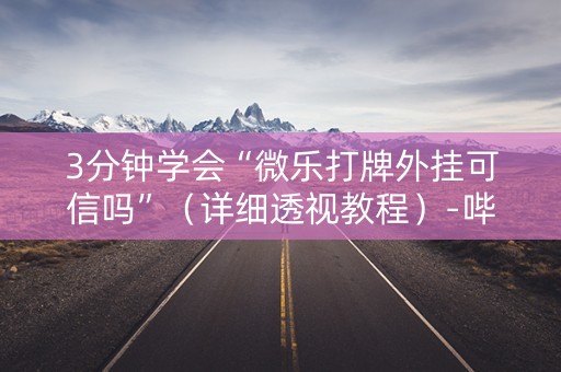 3分钟学会“微乐打牌外挂可信吗”（详细透视教程）-哔哩哔哩