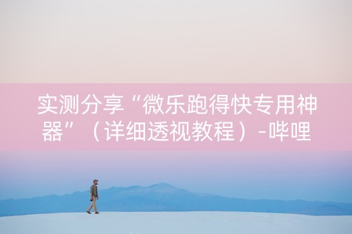 实测分享“微乐跑得快专用神器”（详细透视教程）-哔哩哔哩