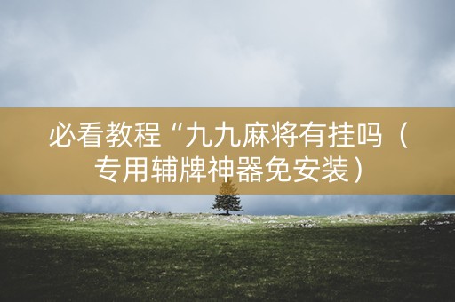 必看教程“九九麻将有挂吗（专用辅牌神器免安装）