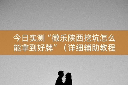 今日实测“微乐陕西挖坑怎么能拿到好牌”（详细辅助教程）-哔哩哔哩