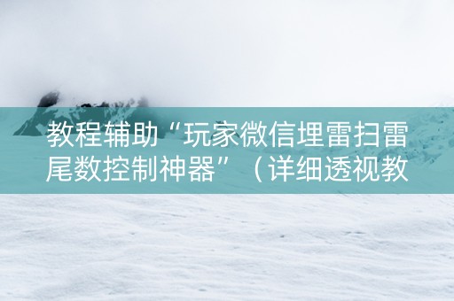 教程辅助“玩家微信埋雷扫雷尾数控制神器”（详细透视教程）-哔哩哔哩