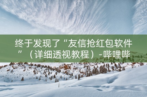 终于发现了“友信抢红包软件”（详细透视教程）-哔哩哔哩