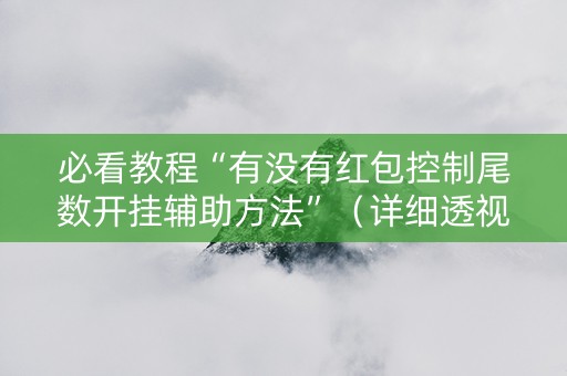 必看教程“有没有红包控制尾数开挂辅助方法”（详细透视教程）-哔哩哔哩