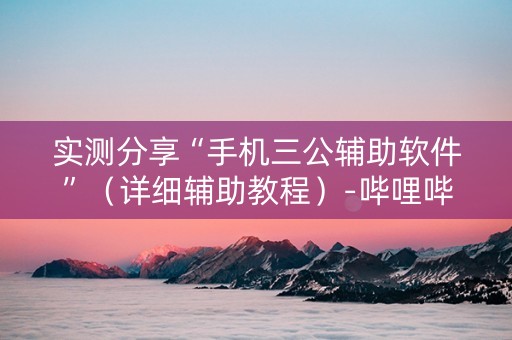 实测分享“手机三公辅助软件”（详细辅助教程）-哔哩哔哩