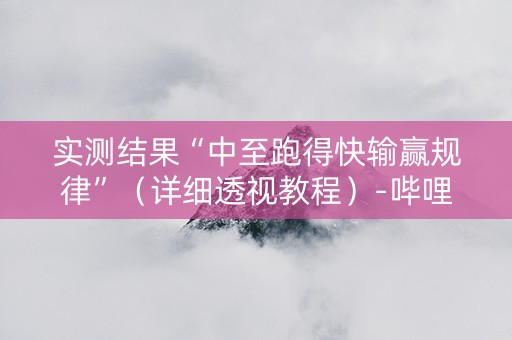 实测结果“中至跑得快输赢规律”（详细透视教程）-哔哩哔哩