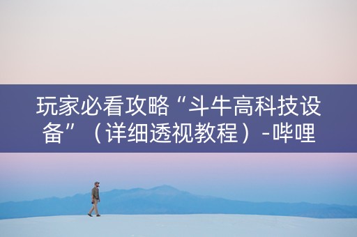 玩家必看攻略“斗牛高科技设备”（详细透视教程）-哔哩哔哩
