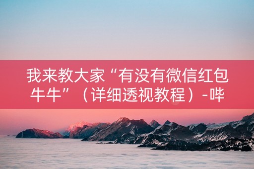 我来教大家“有没有微信红包牛牛”（详细透视教程）-哔哩哔哩