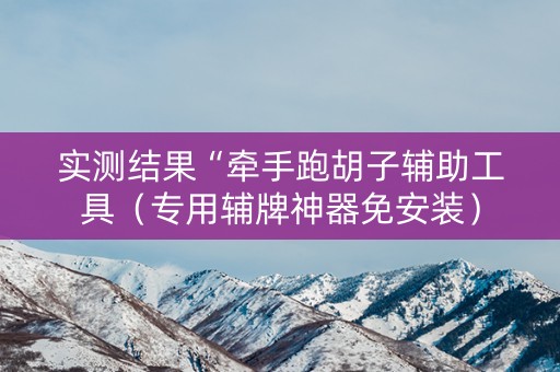 实测结果“牵手跑胡子辅助工具（专用辅牌神器免安装）