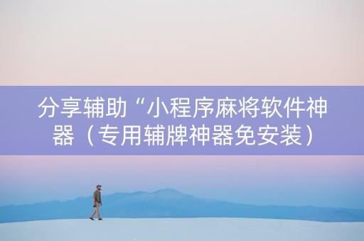 分享辅助“小程序麻将软件神器（专用辅牌神器免安装）