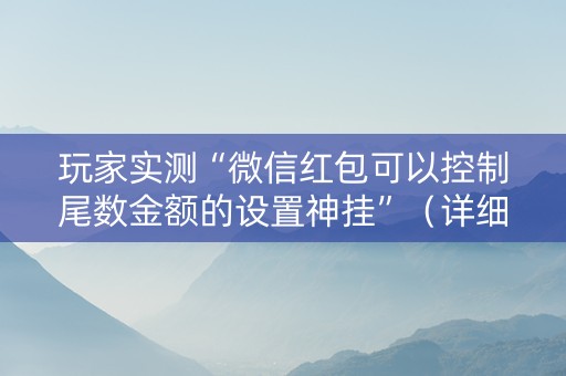 玩家实测“微信红包可以控制尾数金额的设置神挂”（详细透视教程）-哔哩哔哩