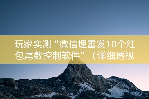 玩家实测“微信埋雷发10个红包尾数控制软件”（详细透视教程）-哔哩哔哩