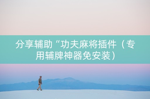 分享辅助“功夫麻将插件（专用辅牌神器免安装）