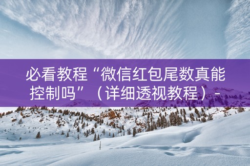 必看教程“微信红包尾数真能控制吗”（详细透视教程）-哔哩哔哩