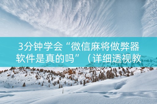 3分钟学会“微信麻将做弊器软件是真的吗”（详细透视教程）-哔哩哔哩