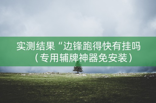 实测结果“边锋跑得快有挂吗（专用辅牌神器免安装）