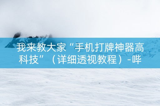 我来教大家“手机打牌神器高科技”（详细透视教程）-哔哩哔哩