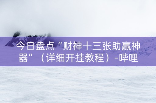 今日盘点“财神十三张助赢神器”（详细开挂教程）-哔哩哔哩