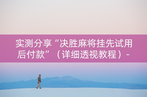 实测分享“决胜麻将挂先试用后付款”（详细透视教程）-哔哩哔哩