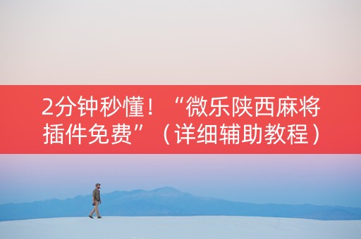 2分钟秒懂！“微乐陕西麻将插件免费”（详细辅助教程）-哔哩哔哩