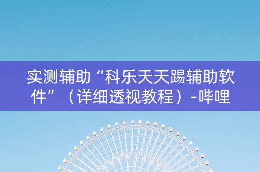 实测辅助“科乐天天踢辅助软件”（详细透视教程）-哔哩哔哩