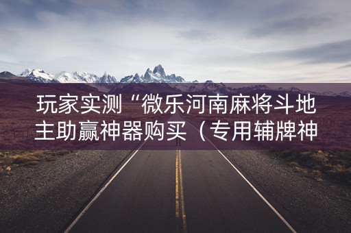 玩家实测“微乐河南麻将斗地主助赢神器购买（专用辅牌神器免安装）