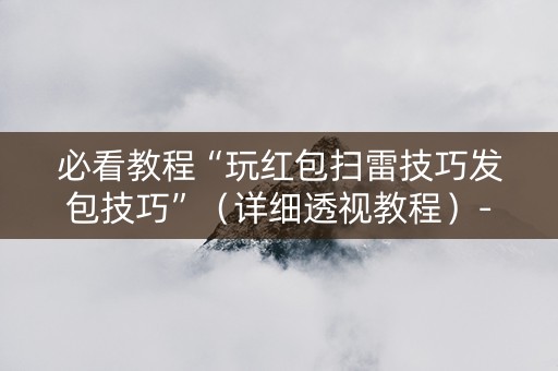 必看教程“玩红包扫雷技巧发包技巧”（详细透视教程）-哔哩哔哩