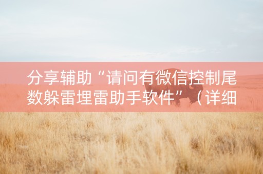 分享辅助“请问有微信控制尾数躲雷埋雷助手软件”（详细透视教程）-哔哩哔哩