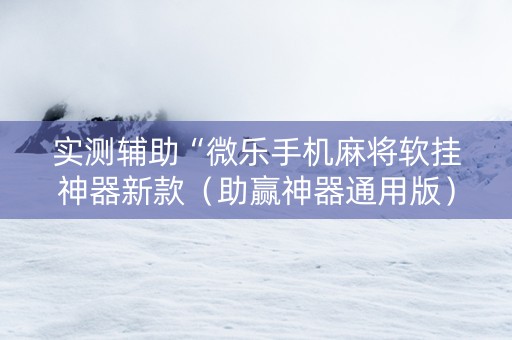 实测辅助“微乐手机麻将软挂神器新款（助赢神器通用版）
