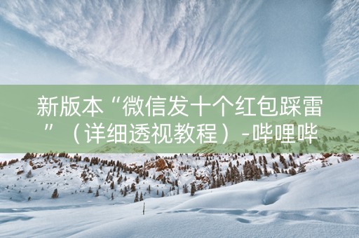 新版本“微信发十个红包踩雷”（详细透视教程）-哔哩哔哩