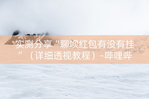 实测分享“聊呗红包有没有挂”（详细透视教程）-哔哩哔哩