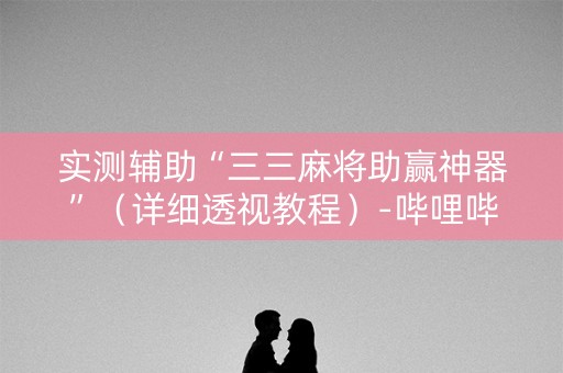实测辅助“三三麻将助赢神器”（详细透视教程）-哔哩哔哩
