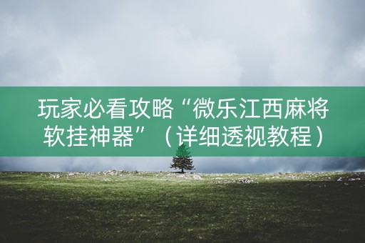 玩家必看攻略“微乐江西麻将软挂神器”（详细透视教程）-哔哩哔哩