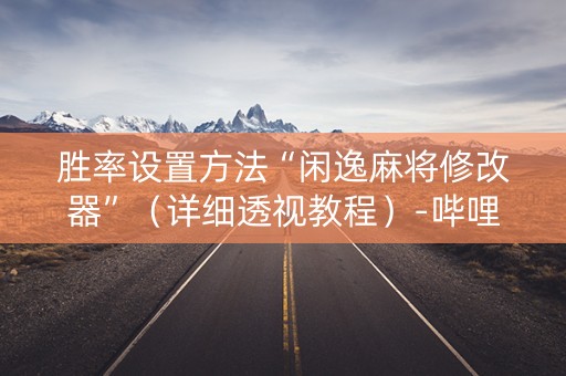 胜率设置方法“闲逸麻将修改器”（详细透视教程）-哔哩哔哩