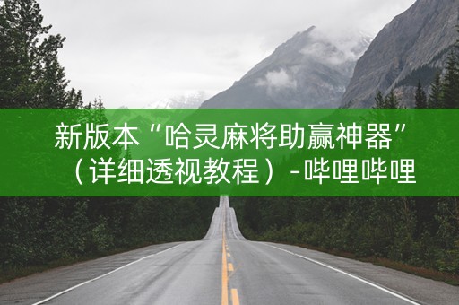 新版本“哈灵麻将助赢神器”（详细透视教程）-哔哩哔哩