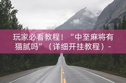 玩家必看教程！“中至麻将有猫腻吗”（详细开挂教程）-哔哩哔哩
