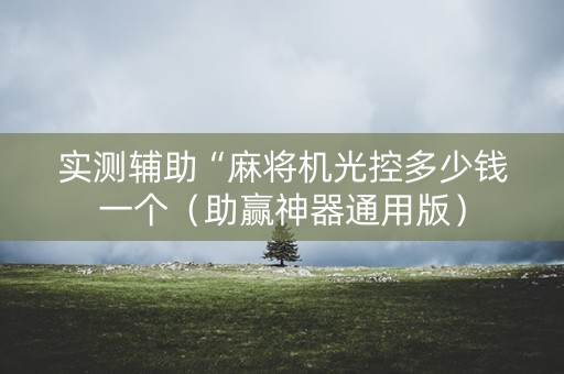 实测辅助“麻将机光控多少钱一个（助赢神器通用版）