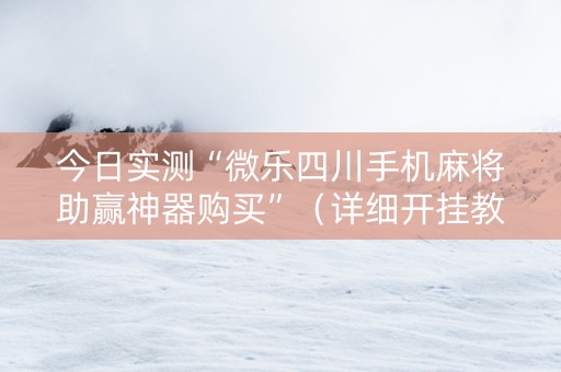 今日实测“微乐四川手机麻将助赢神器购买”（详细开挂教程）-哔哩哔哩