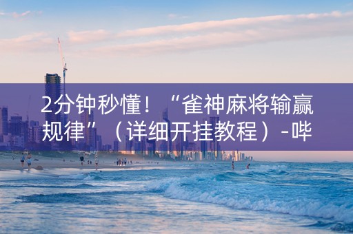 2分钟秒懂！“雀神麻将输赢规律”（详细开挂教程）-哔哩哔哩