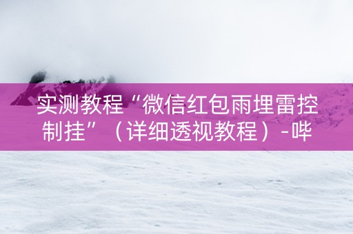 实测教程“微信红包雨埋雷控制挂”（详细透视教程）-哔哩哔哩