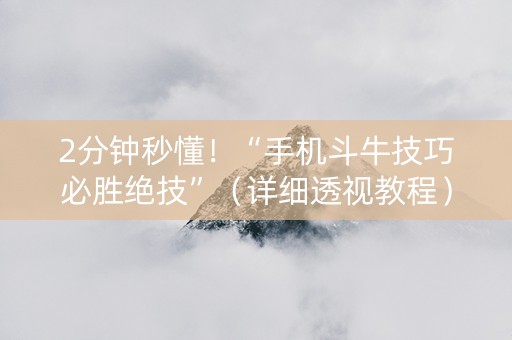 2分钟秒懂！“手机斗牛技巧必胜绝技”（详细透视教程）-哔哩哔哩