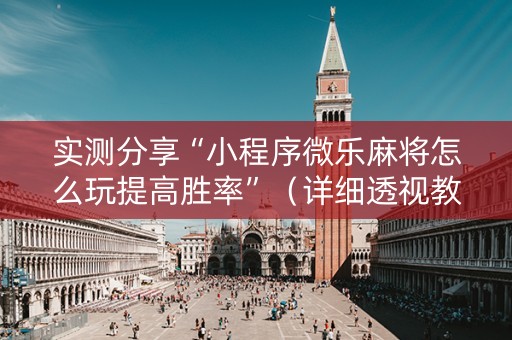 实测分享“小程序微乐麻将怎么玩提高胜率”（详细透视教程）-哔哩哔哩